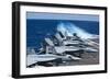 F-A-18 Super Hornets on the Flight Deck of USS George H.W. Bush-null-Framed Photographic Print