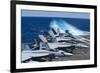 F-A-18 Super Hornets on the Flight Deck of USS George H.W. Bush-null-Framed Photographic Print