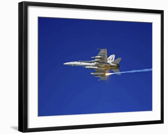 F/A-18C Hornet Testing its Flare Countermeasures System Prior to Heading into Iraq-null-Framed Photographic Print