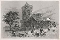 North Berwick Witches: Dr. Fian and Companions Fly Round a Church as They Confess to King James Vi-F. Armytage-Mounted Art Print