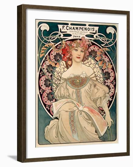 F. Champenois imprimeur Editeur-Alphonse Mucha-Framed Art Print