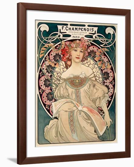 F. Champenois imprimeur Editeur-Alphonse Mucha-Framed Art Print