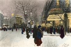 Paris Street Scene-Fausto Giusto-Framed Stretched Canvas