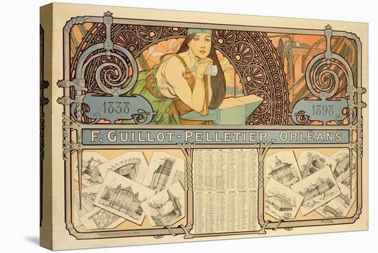 F. Guillot Pelletier Calendar, 1897-Alphonse Mucha-Stretched Canvas