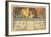 F. Guillot Pelletier Calendar, 1897-Alphonse Mucha-Framed Giclee Print