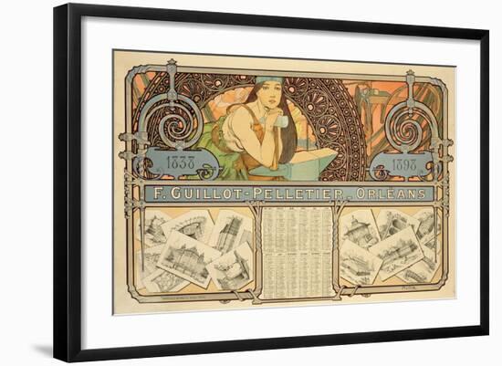 F. Guillot Pelletier Calendar, 1897-Alphonse Mucha-Framed Giclee Print