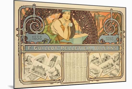 F. Guillot Pelletier Calendar, 1897-Alphonse Mucha-Mounted Giclee Print