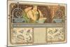 F. Guillot Pelletier Calendar, 1897-Alphonse Mucha-Mounted Giclee Print