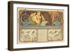 F. Guillot Pelletier Calendar, 1897-Alphonse Mucha-Framed Giclee Print