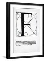 F, Illustration from 'Divina Proportione' by Luca Pacioli (C.1445-1517), Originally Pub. Venice,…-Leonardo da Vinci-Framed Giclee Print