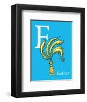 F is for Feather (blue)-Theodor (Dr. Seuss) Geisel-Framed Art Print