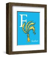 F is for Feather (blue)-Theodor (Dr. Seuss) Geisel-Framed Art Print