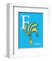 F is for Feather (blue)-Theodor (Dr. Seuss) Geisel-Framed Art Print