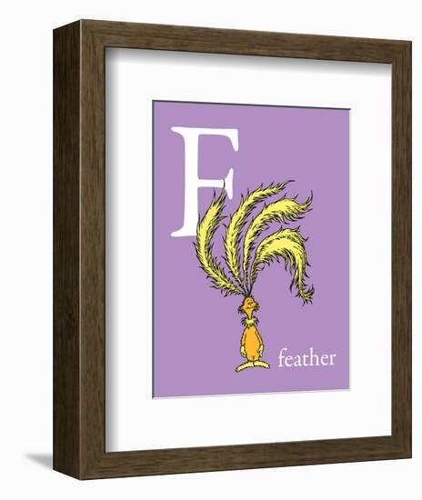 F is for Feather (purple)-Theodor (Dr. Seuss) Geisel-Framed Art Print