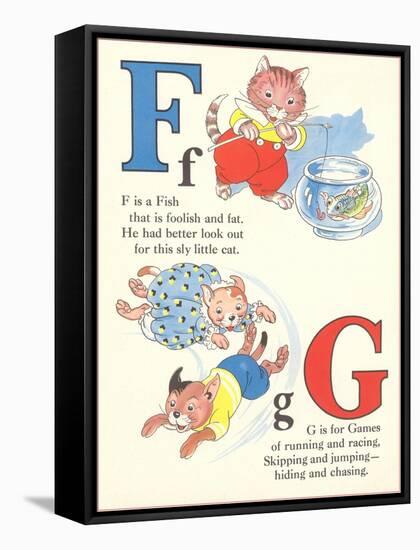 F is for Fish, G is for Games-null-Framed Stretched Canvas