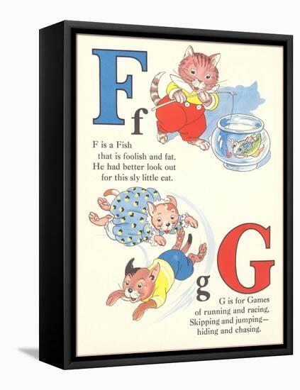 F is for Fish, G is for Games-null-Framed Stretched Canvas