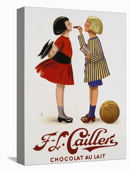 F-L Cailler's Chocolat Au Lait Chocolate Advertisement Poster-null-Stretched Canvas