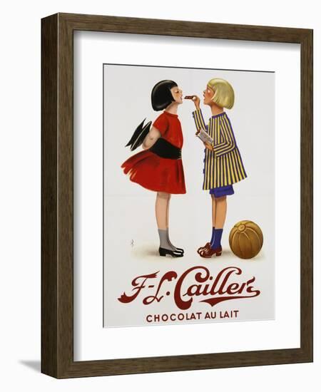 F-L Cailler's Chocolat Au Lait Chocolate Advertisement Poster-null-Framed Giclee Print