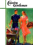 "Pushing Her Wheelbarrow," Country Gentleman Cover, April 1, 1938-F. Sands Brunner-Giclee Print