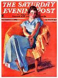 "Woman in Chair," Saturday Evening Post Cover, September 1, 1934-F. Sands Brunner-Giclee Print