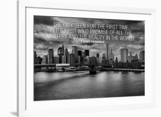 F. Scott Fitzgerald New York Quote Poster-null-Framed Photo