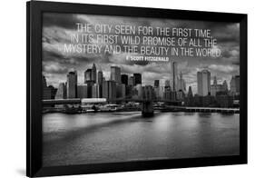 F. Scott Fitzgerald New York Quote Poster-null-Framed Photo