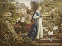 Feeding the Doves-F. Sydney Muschamp-Framed Stretched Canvas