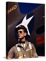 F.W. Hunter, World War II Army Test Pilot, circa 1942-Alfred T^ Palmer-Stretched Canvas