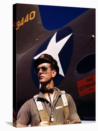 F.W. Hunter, World War II Army Test Pilot, circa 1942-Alfred T^ Palmer-Stretched Canvas