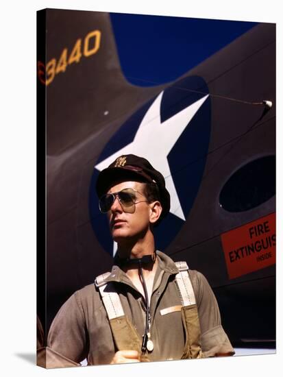 F.W. Hunter, World War II Army Test Pilot, circa 1942-Alfred T^ Palmer-Stretched Canvas