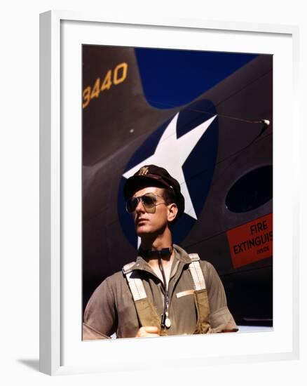 F.W. Hunter, World War II Army Test Pilot, circa 1942-Alfred T^ Palmer-Framed Photo