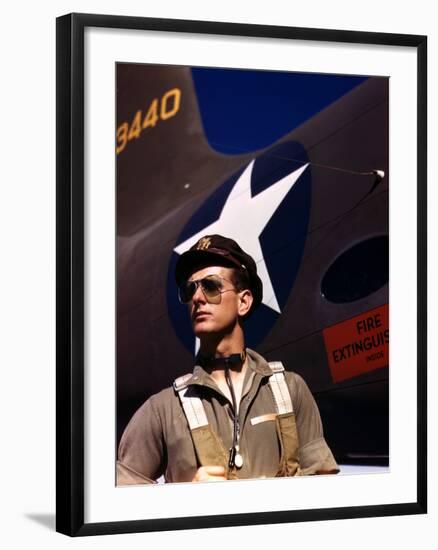 F.W. Hunter, World War II Army Test Pilot, circa 1942-Alfred T^ Palmer-Framed Photo