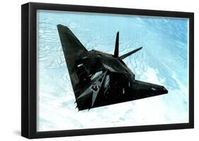 F117-A Stealth Fighter (In Air) Art Poster Print-null-Framed Poster