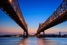 The Crescent City Connection Bridge on the Mississippi River in New Orleans Louisiana-f11photo-Photographic Print