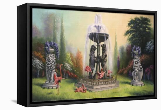 F22 Bear Fountain-D. Rusty Rust-Framed Stretched Canvas