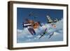 F4U Corsair Aircraft and Japanese Nakajima Fighter Planes in Aerial Combat-null-Framed Art Print