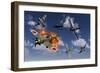 F4U Corsair Aircraft and Japanese Nakajima Fighter Planes in Aerial Combat-null-Framed Art Print