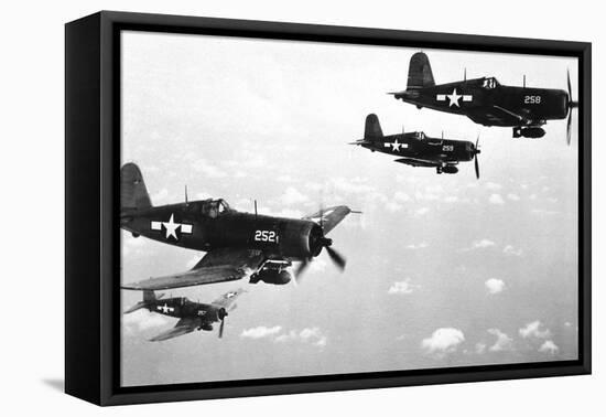 F4U Corsair Planes, Us Airforce, Used from 1943-null-Framed Stretched Canvas