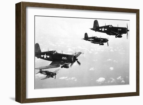 F4U Corsair Planes, Us Airforce, Used from 1943-null-Framed Photo