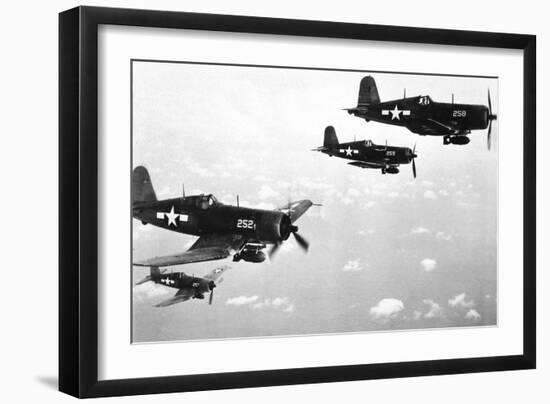 F4U Corsair Planes, Us Airforce, Used from 1943-null-Framed Photo