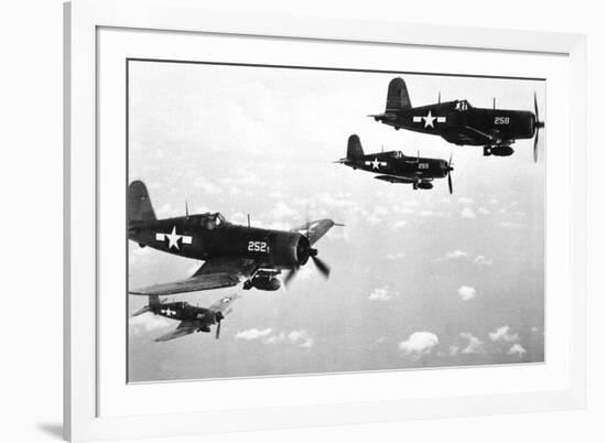 F4U Corsair Planes, Us Airforce, Used from 1943-null-Framed Photo