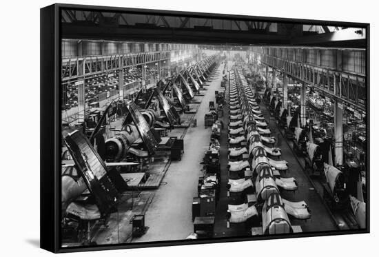 F4U Corsair Production Line-null-Framed Stretched Canvas