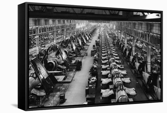 F4U Corsair Production Line-null-Framed Stretched Canvas