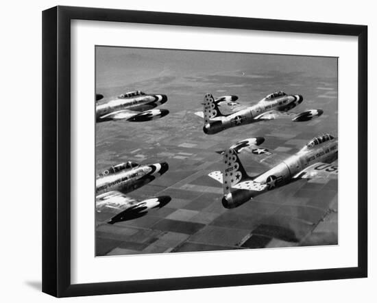 F84 Planes Flying in Formation-J^ R^ Eyerman-Framed Photographic Print