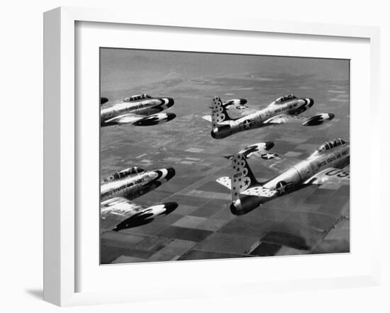 F84 Planes Flying in Formation-J^ R^ Eyerman-Framed Photographic Print