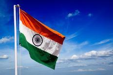 India Indian Flag In Blue Sky-f9photos-Art Print