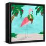 Fa La La La Flamingo Holiday I-Julie DeRice-Framed Stretched Canvas