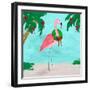 Fa La La La Flamingo Holiday I-Julie DeRice-Framed Art Print