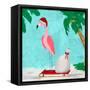 Fa La La La Flamingo Holiday II-Julie DeRice-Framed Stretched Canvas