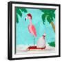 Fa La La La Flamingo Holiday II-Julie DeRice-Framed Art Print